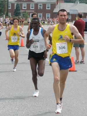 JMatt Ely (BAA) and Joseph Koech (RUN) won open and masters 5K titles on Sunday in Rhode Island. (Photo: Steve Vaitones)