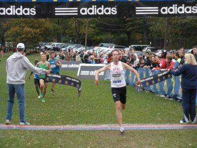 David Nightingale (NYAC) finishes the Mens' 8K with a time of 23:46 (SV photo)