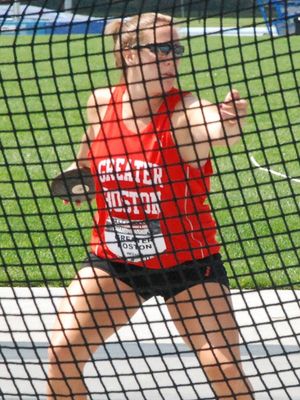  Lisa Wilson (GBTC) took the shot put, discus and hammer throw titles at the USATF Club Nationals. (Photo: Tom Dederian)