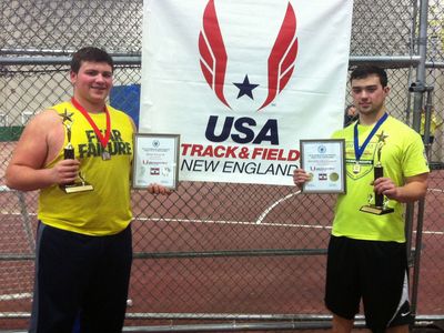 Runner-up Marcus Vieira (Peabody) and winner Gabriel Arcaro (Burlington) with their rewards (photo: Ed Arcaro)