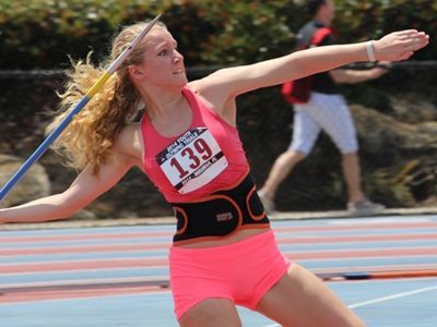 Emma Fitzgerald won the javelin at the World Youth Olympics in Miramar, Florida. (Photo courtesy of National Scholastic Athletics Foundation)