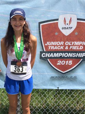 Alessia Caira was 5th in the 3000m race walk. (Photo: Luca Caira)