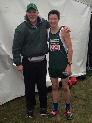 National Champion Sam Toolin with Sentinel Strider coach Joe Bennett (Photo: Sentinel Striders)