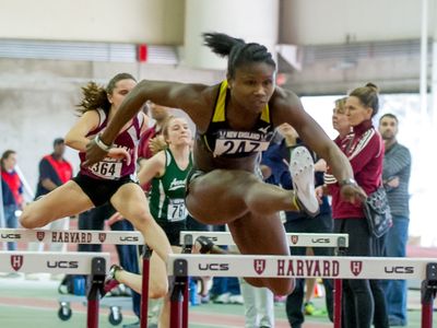Hurdles competition at the USATF-NE Indoor Championship. (ScottMasonPhoto.com)
