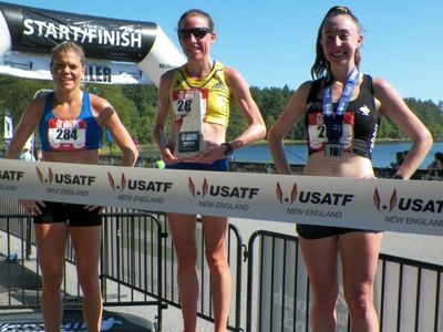 Women's podium at the New Hampshire 10 Miler (USATF-NE photo)